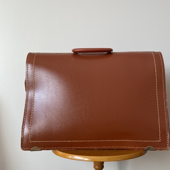 Vintage 1920s Leather Brief Case NWT Brown - Picture 5 of 10